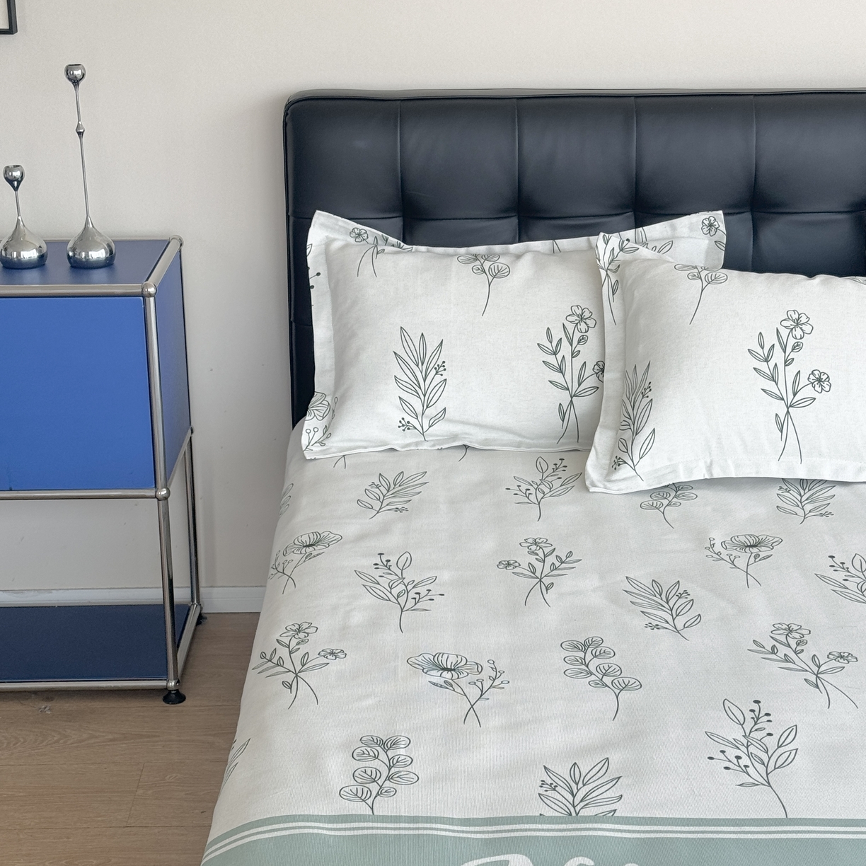 91家纺网 家纺一手货源 找家纺 一隅花田 2026新款麻感粗砂加厚老粗布床单三件套（品牌同款） 花意