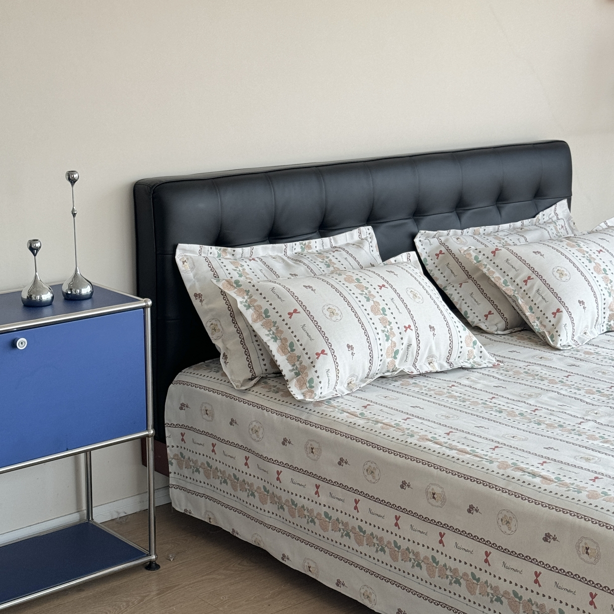 91家纺网 家纺一手货源 找家纺 一隅花田 2026新款麻感粗砂加厚老粗布床单三件套（品牌同款） 卡尔花田