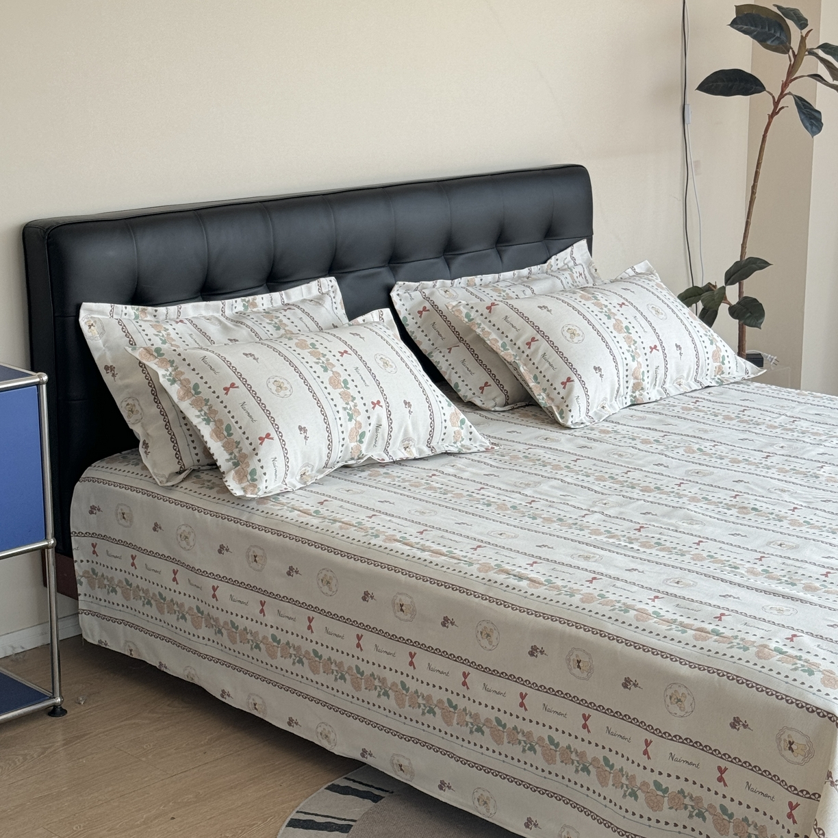 91家纺网 家纺一手货源 找家纺 一隅花田 2026新款麻感粗砂加厚老粗布床单三件套（品牌同款） 卡尔花田