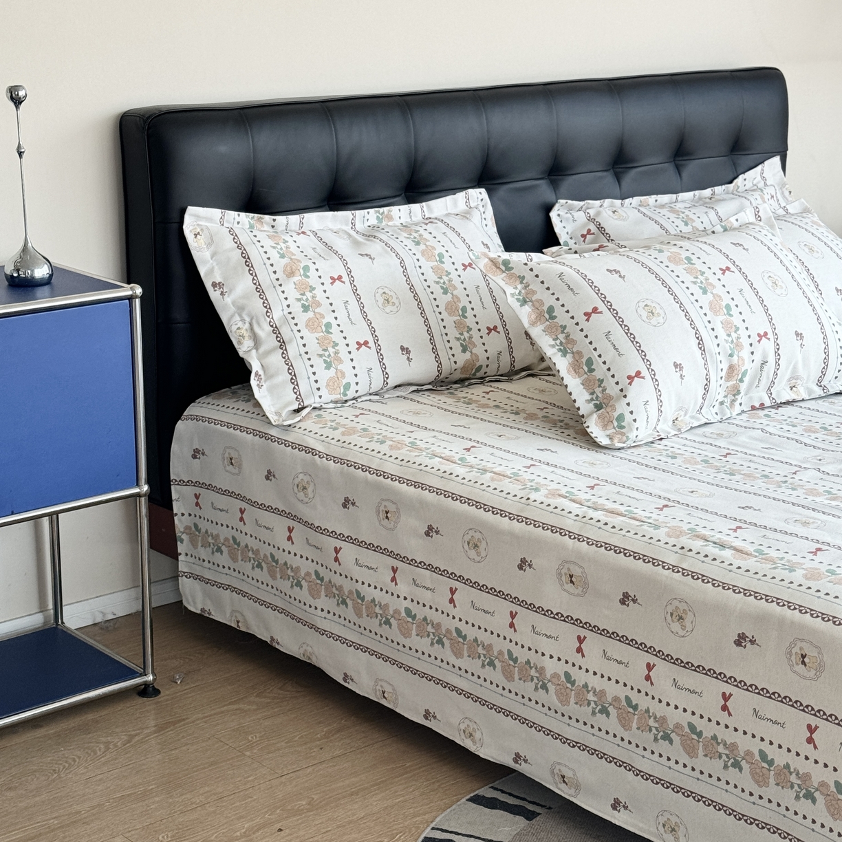 91家纺网 家纺一手货源 找家纺 一隅花田 2026新款麻感粗砂加厚老粗布床单三件套（品牌同款） 卡尔花田