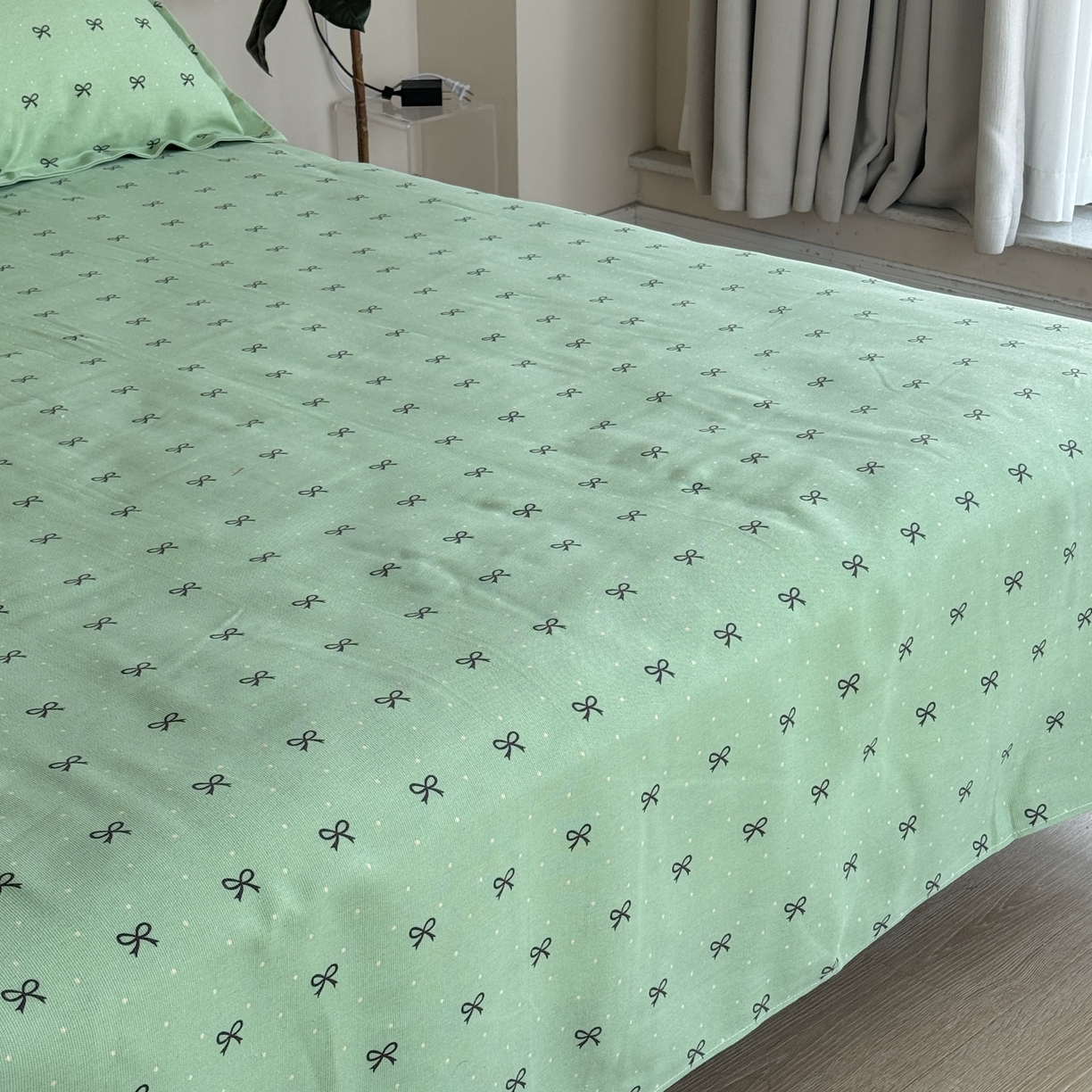 91家纺网 家纺一手货源 找家纺 一隅花田 2026新款麻感粗砂加厚老粗布床单三件套（品牌同款） 仲夏