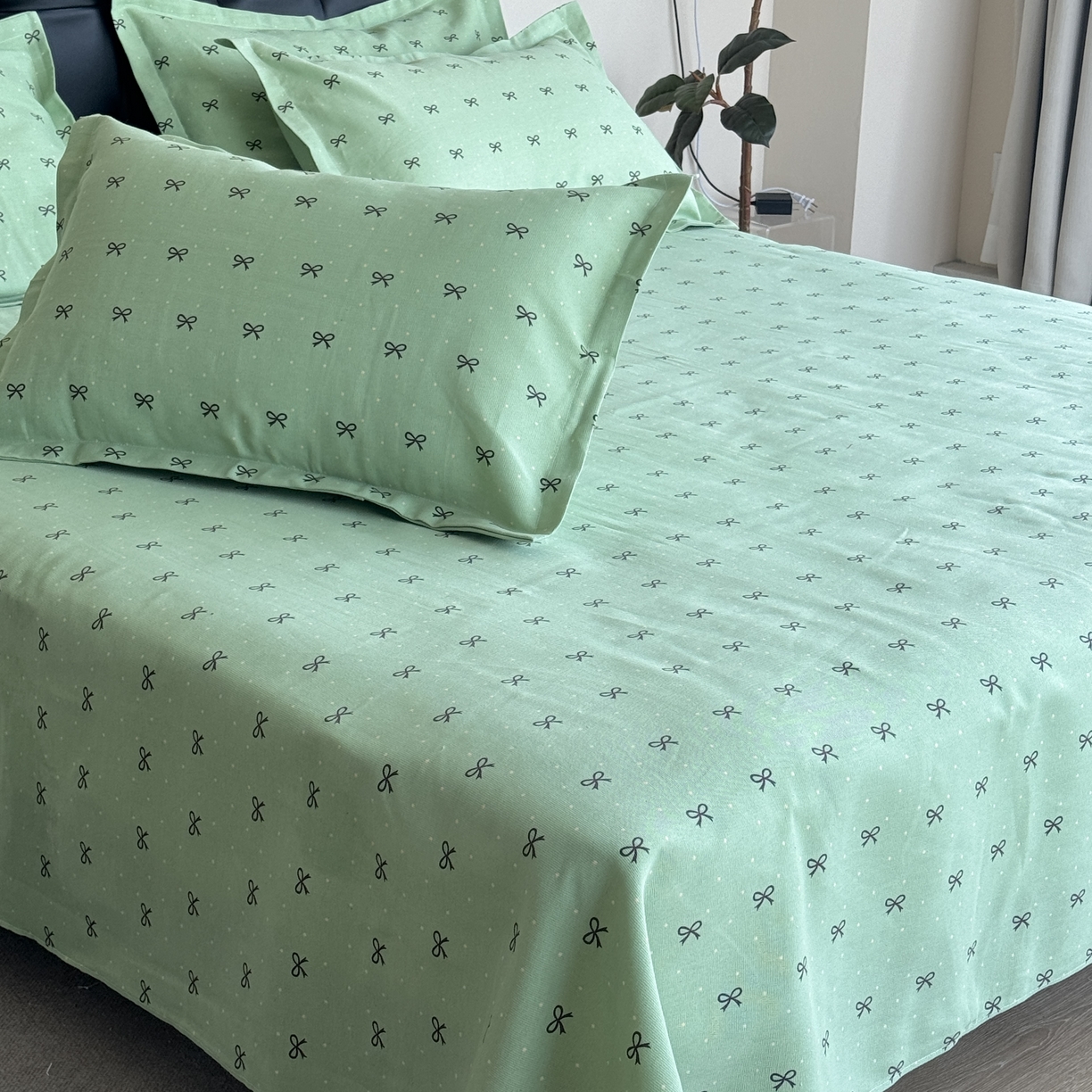 91家纺网 家纺一手货源 找家纺 一隅花田 2026新款麻感粗砂加厚老粗布床单三件套（品牌同款） 仲夏