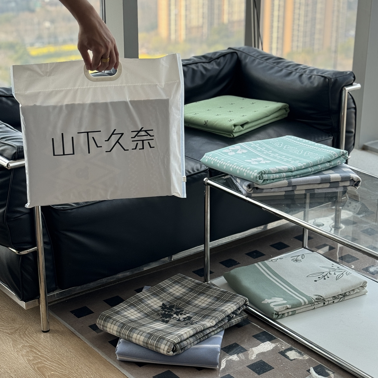 91家纺网 家纺一手货源 找家纺 一隅花田 2026新款麻感粗砂加厚老粗布床单三件套（品牌同款） 组合图仅参考不可下单