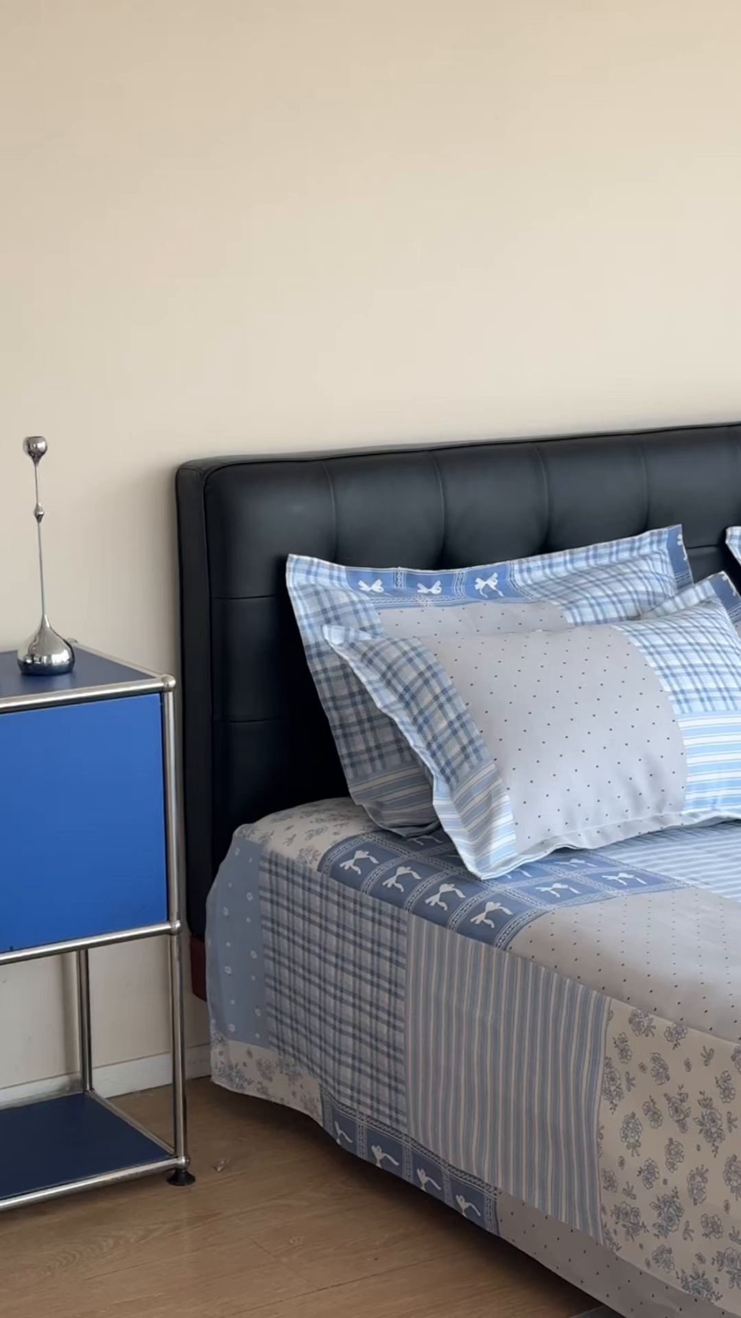 91家纺网 家纺一手货源 找家纺 一隅花田 2026新款麻感粗砂加厚老粗布床单三件套（品牌同款） 蓝风铃