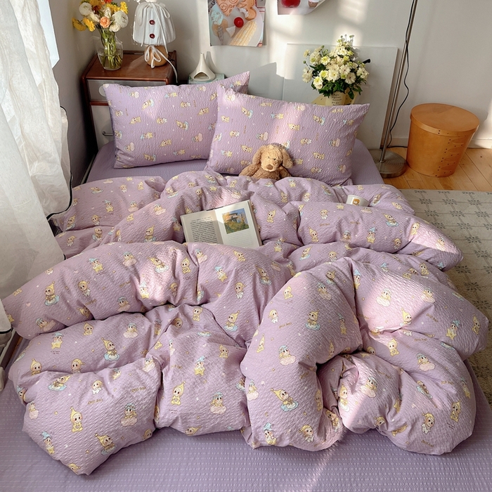 贝扬思家纺 2026新款高品质A类泡芙纱普通款四件套-110g-(软软糯糯小红书推荐~) 摘星星人