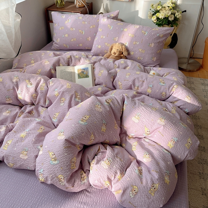 91家纺网 家纺一手货源 找家纺 贝扬思家纺 2026新款高品质A类泡芙纱普通款四件套-110g-(软软糯糯小红书推荐~) 摘星星人