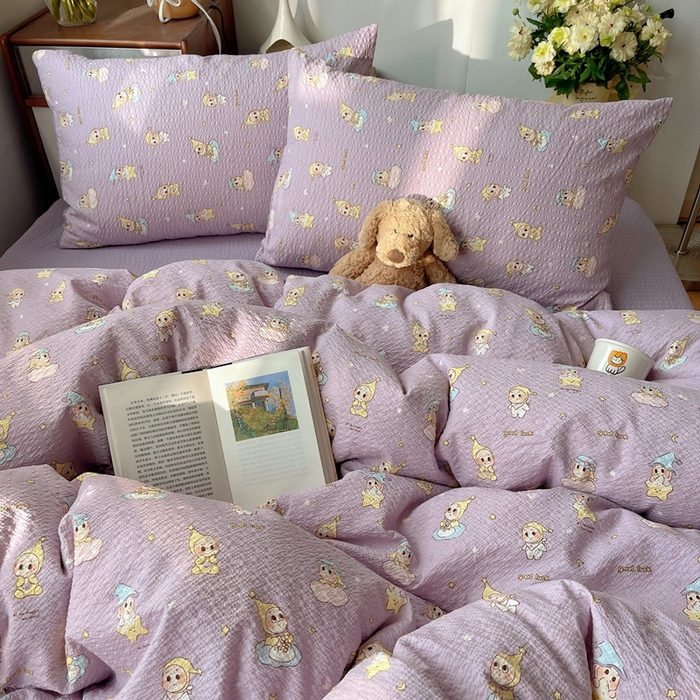 91家纺网 家纺一手货源 找家纺 贝扬思家纺 2026新款高品质A类泡芙纱普通款四件套-110g-(软软糯糯小红书推荐~) 摘星星人