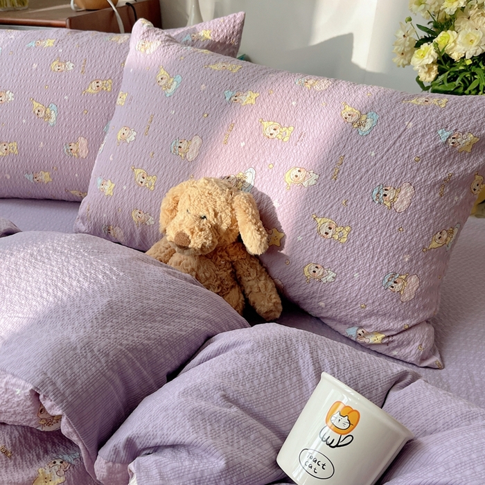 91家纺网 家纺一手货源 找家纺 贝扬思家纺 2026新款高品质A类泡芙纱普通款四件套-110g-(软软糯糯小红书推荐~) 摘星星人