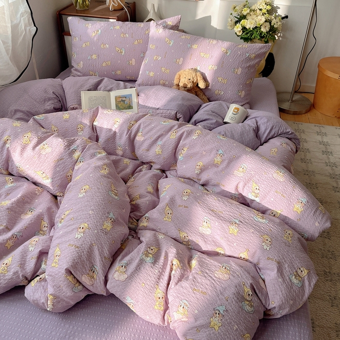 91家纺网 家纺一手货源 找家纺 贝扬思家纺 2026新款高品质A类泡芙纱普通款四件套-110g-(软软糯糯小红书推荐~) 摘星星人