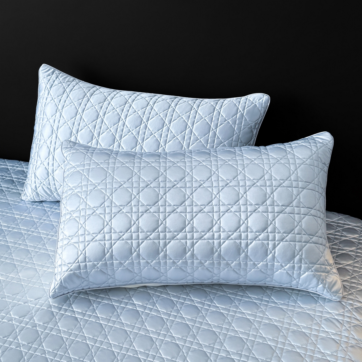 91家纺网 家纺一手货源 找家纺 蓝极人 2026春夏新款冰丝绸水光席席子凉席-戴妃 戴妃-宁静蓝