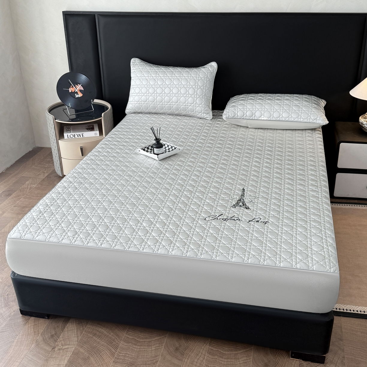 91家纺网 家纺一手货源 找家纺 蓝极人 2026春夏新款冰丝绸水光席席子凉席-戴妃 戴妃-月光灰