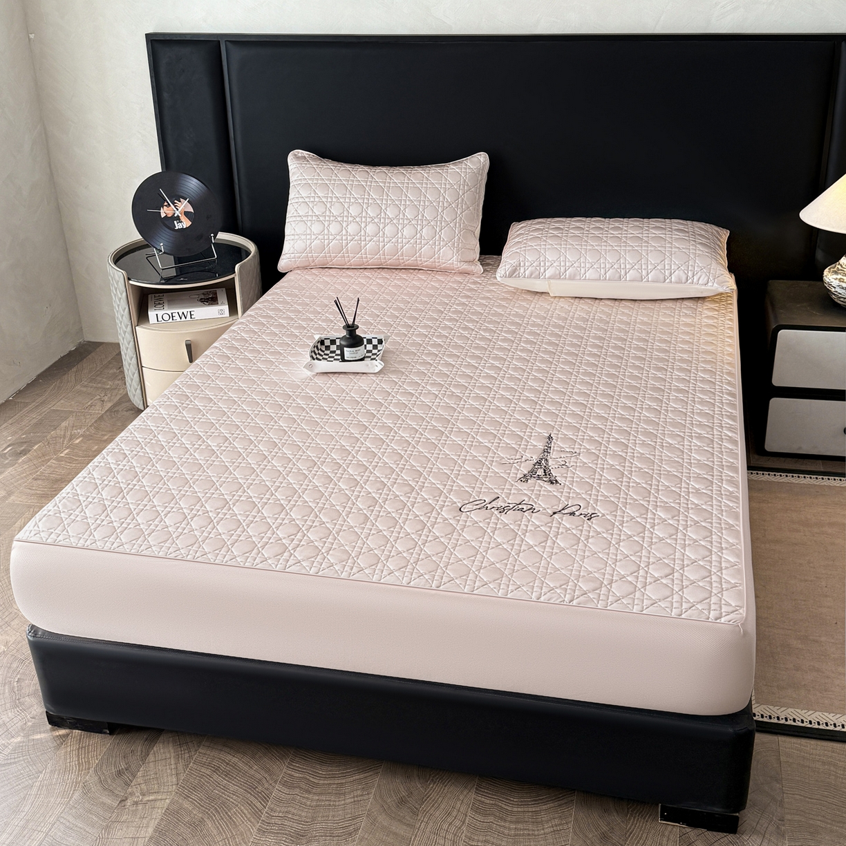 91家纺网 家纺一手货源 找家纺 蓝极人 2026春夏新款冰丝绸水光席席子凉席-戴妃 戴妃-蔷薇粉