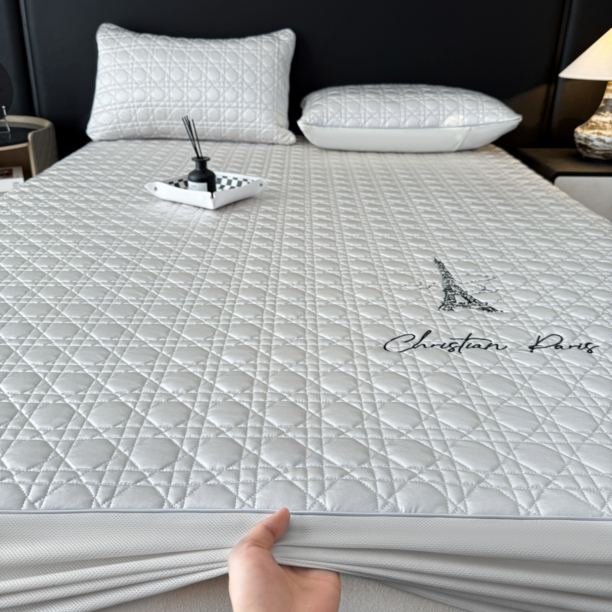 91家纺网 家纺一手货源 找家纺 蓝极人 2026春夏新款冰丝绸水光席席子凉席-戴妃 戴妃-月光灰