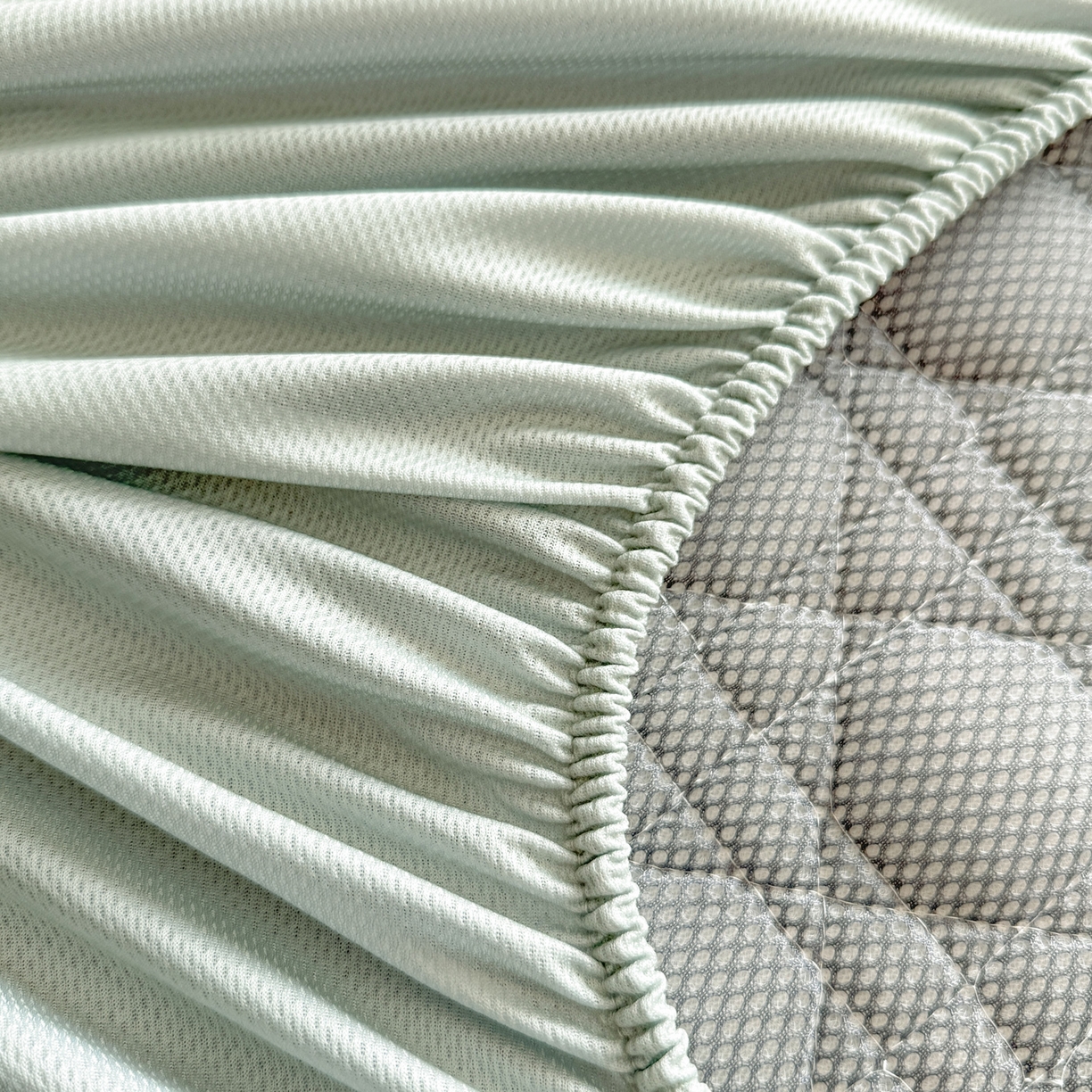 91家纺网 家纺一手货源 找家纺 蓝极人 2026春夏新款冰丝绸水光席席子凉席-戴妃 戴妃-青柠绿