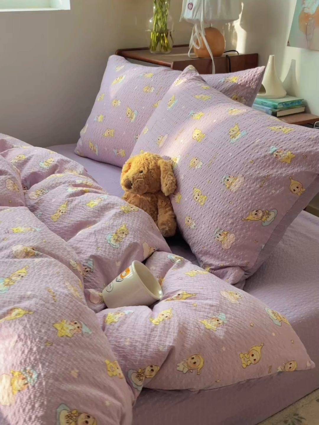 91家纺网 家纺一手货源 找家纺 贝扬思家纺 2026新款高品质A类泡芙纱普通款四件套-110g-(软软糯糯小红书推荐~) 摘星星人