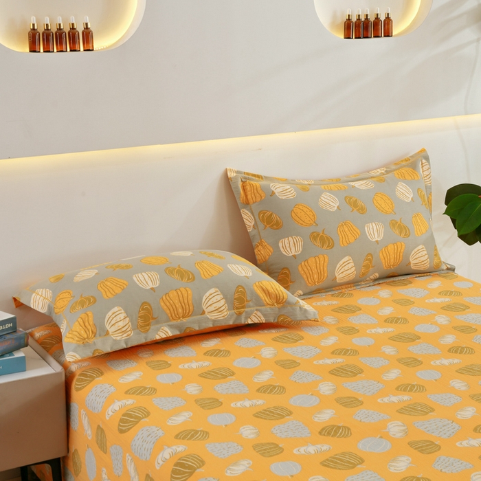 91家纺网 家纺一手货源 找家纺 梦忧草 2026春夏新款木棉双层纱夏被夏凉被空调被 富贵南瓜