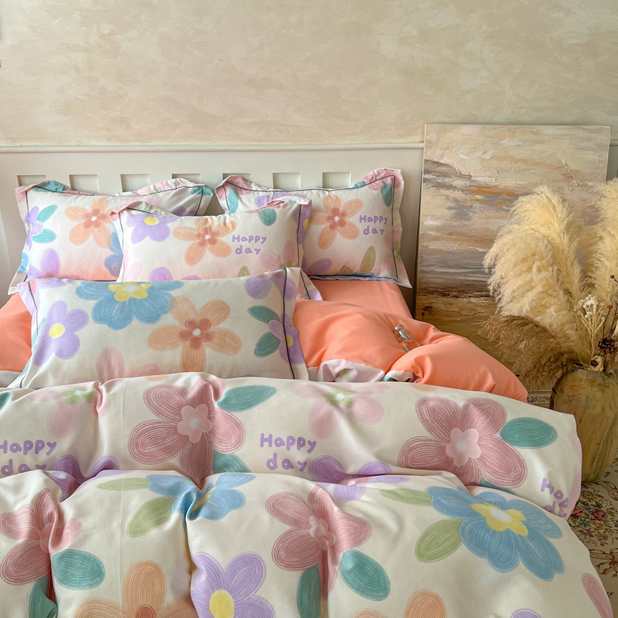 91家纺网 家纺一手货源 找家纺 2025新款全棉磨毛印花单品被套 洛城时光