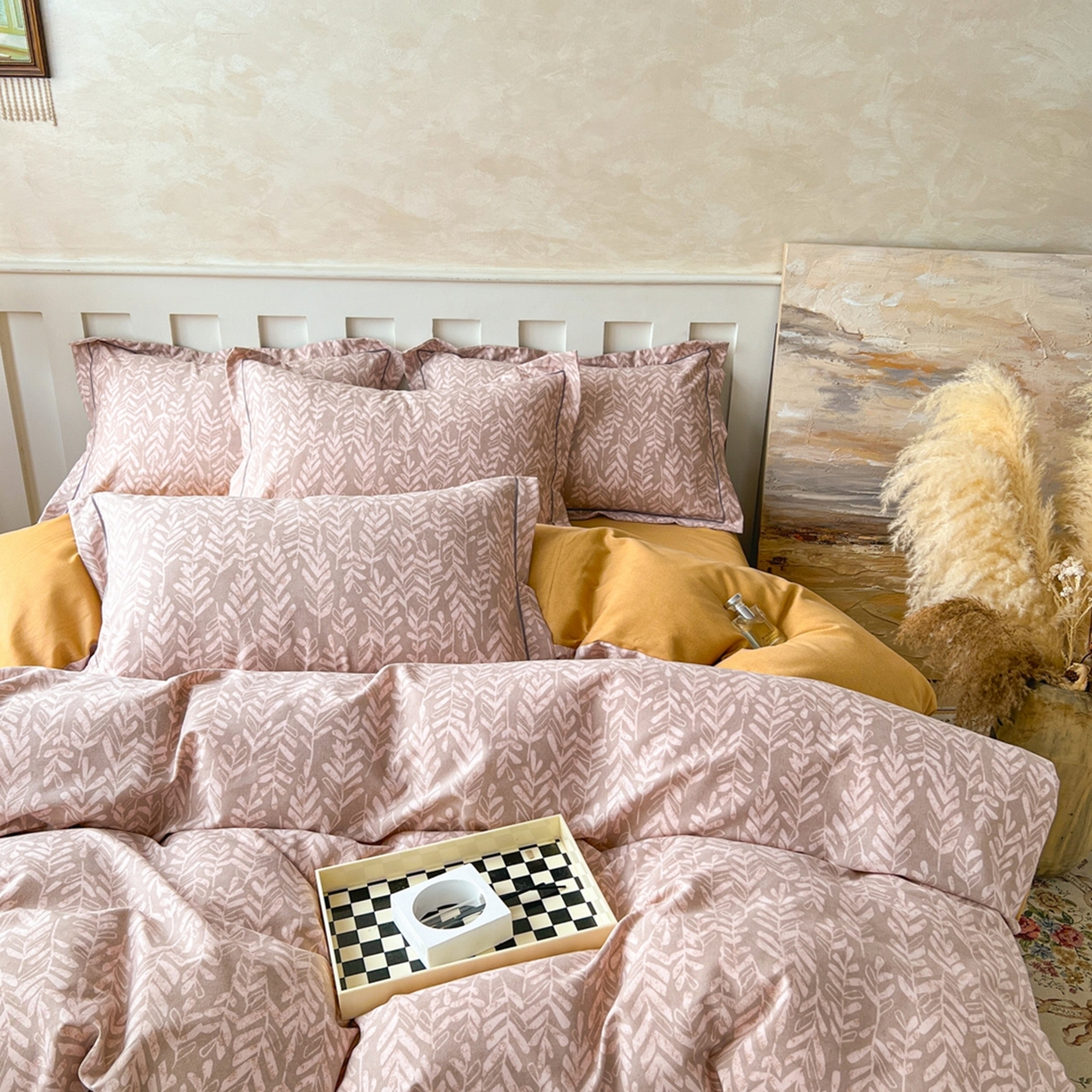 91家纺网 家纺一手货源 找家纺 2025新款全棉磨毛印花单品被套 暮光-咖