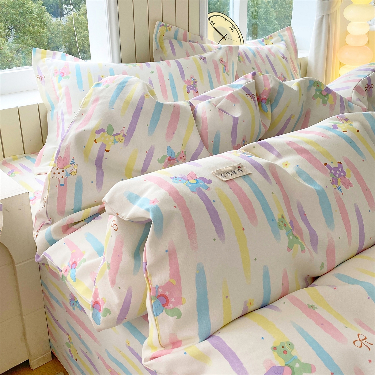 91家纺网 家纺一手货源 找家纺 （总）凯磊家纺 2026春夏新款原棉老粗布印花系列四件套