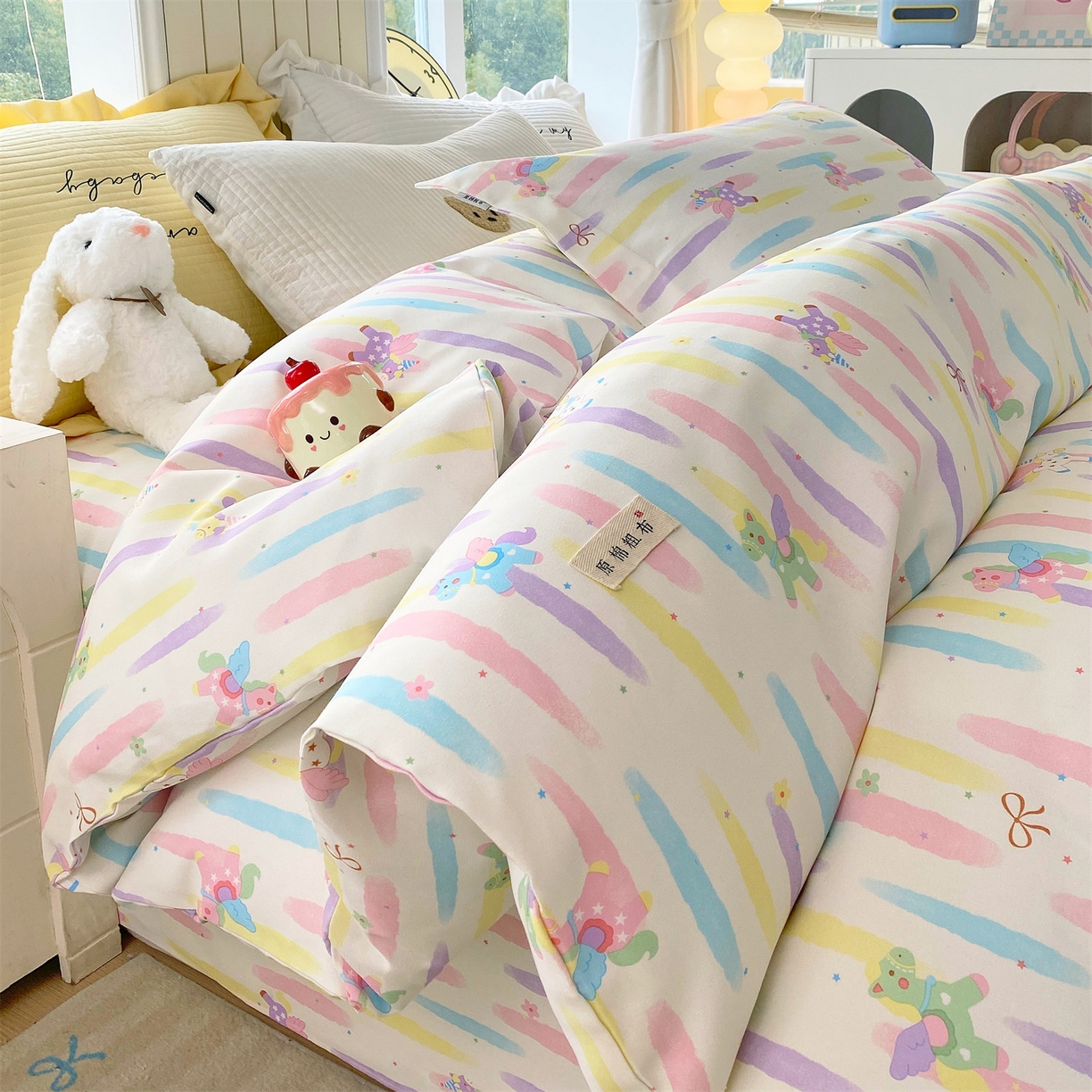 91家纺网 家纺一手货源 找家纺 （总）凯磊家纺 2026春夏新款原棉老粗布印花系列四件套