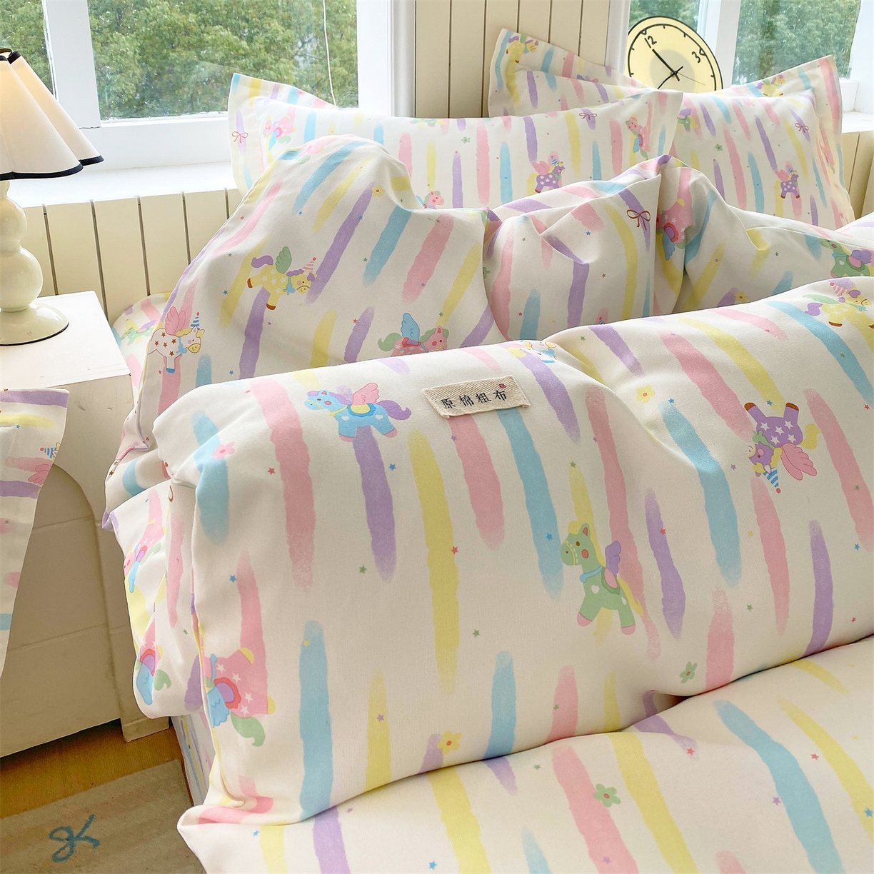 91家纺网 家纺一手货源 找家纺 （总）凯磊家纺 2026春夏新款原棉老粗布印花系列四件套