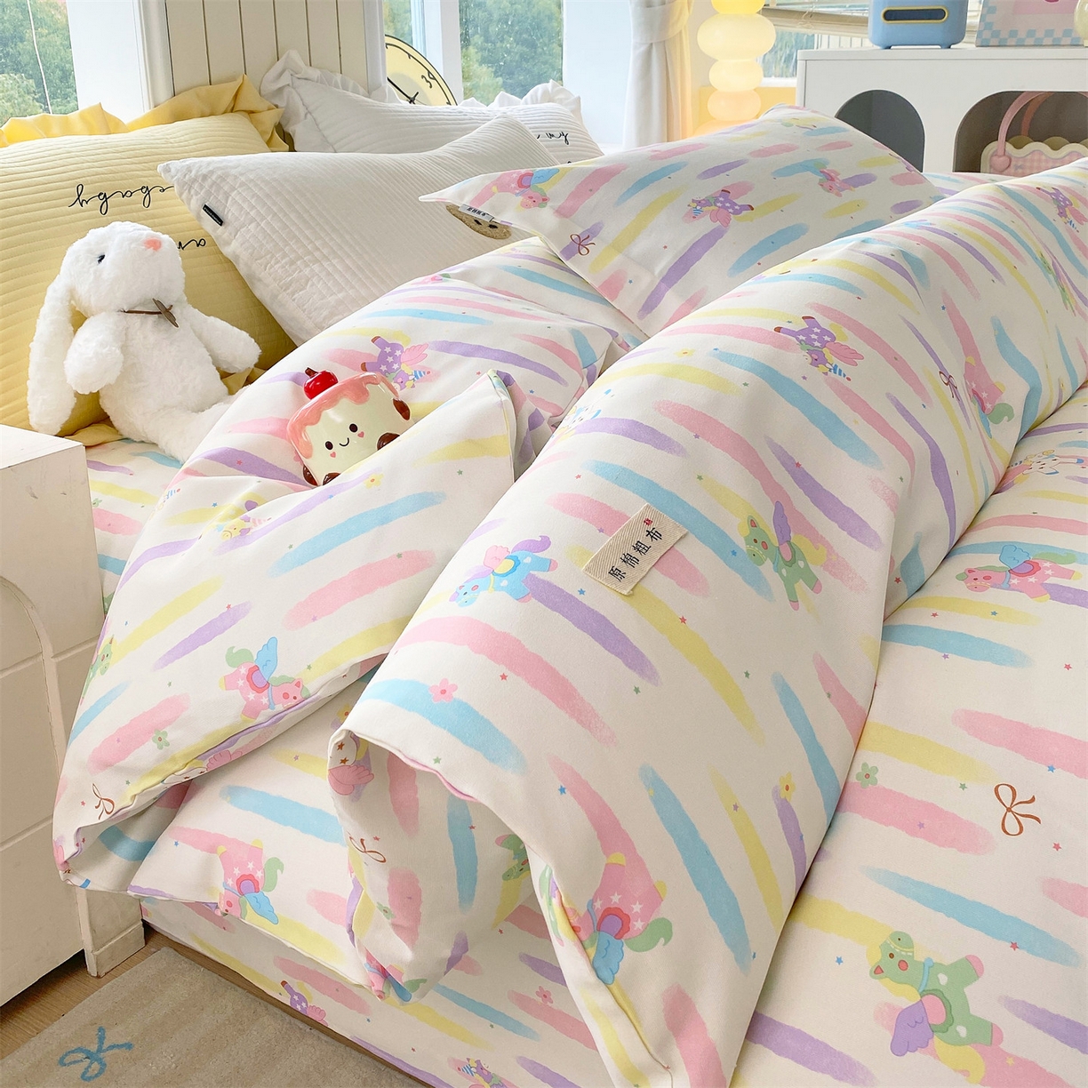 91家纺网 家纺一手货源 找家纺 （总）凯磊家纺 2026春夏新款原棉老粗布印花系列四件套