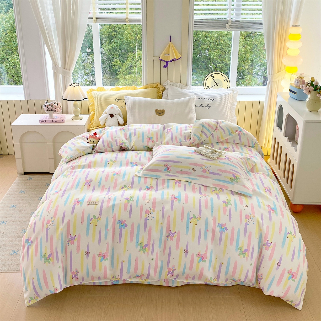 91家纺网 家纺一手货源 找家纺 （总）凯磊家纺 2026春夏新款原棉老粗布印花系列四件套