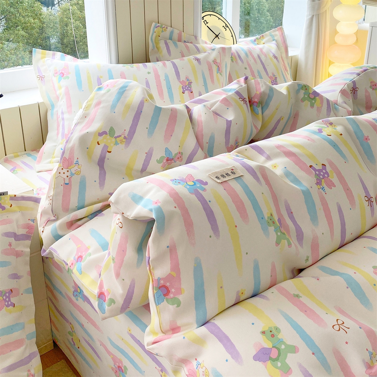 91家纺网 家纺一手货源 找家纺 （总）凯磊家纺 2026春夏新款原棉老粗布印花系列四件套