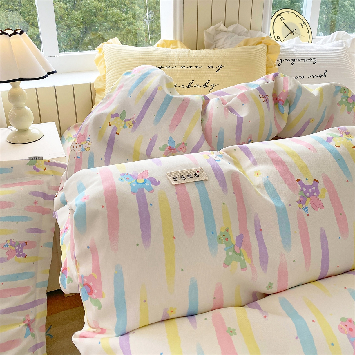 91家纺网 家纺一手货源 找家纺 （总）凯磊家纺 2026春夏新款原棉老粗布印花系列四件套