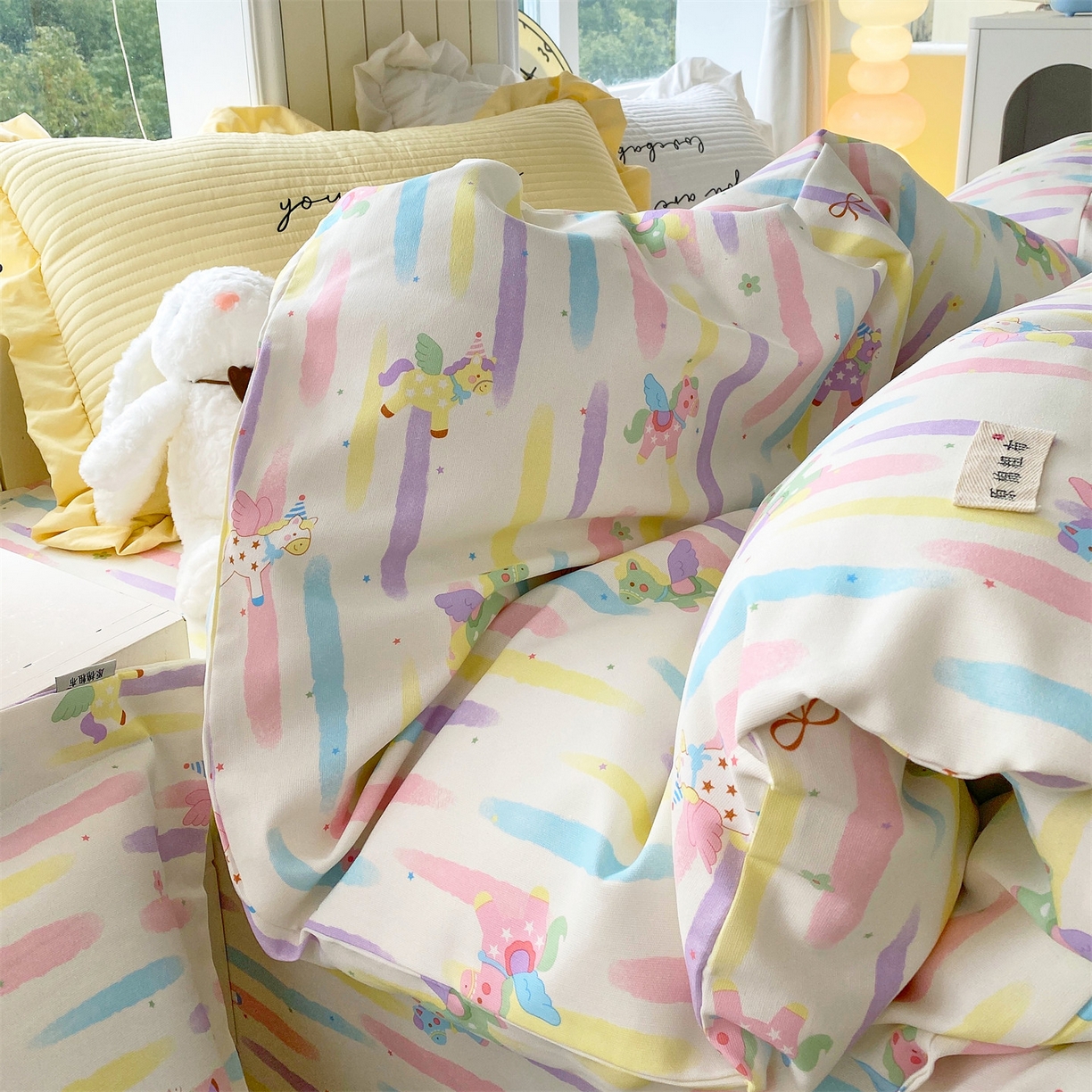 91家纺网 家纺一手货源 找家纺 （总）凯磊家纺 2026春夏新款原棉老粗布印花系列四件套