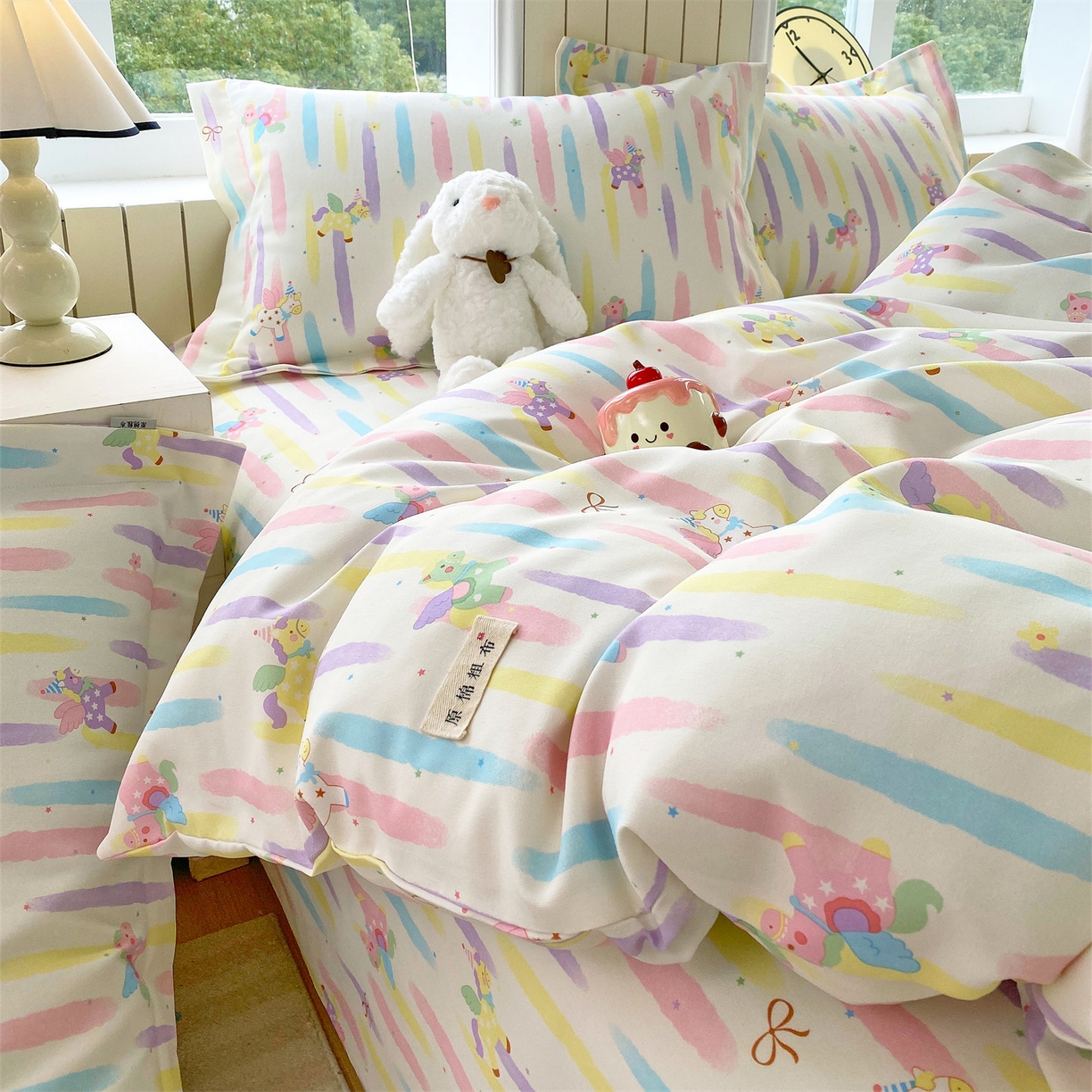 91家纺网 家纺一手货源 找家纺 （总）凯磊家纺 2026春夏新款原棉老粗布印花系列四件套