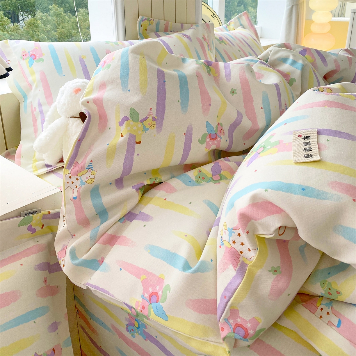 91家纺网 家纺一手货源 找家纺 （总）凯磊家纺 2026春夏新款原棉老粗布印花系列四件套