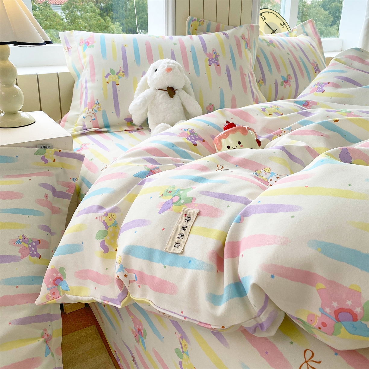 91家纺网 家纺一手货源 找家纺 （总）凯磊家纺 2026春夏新款原棉老粗布印花系列四件套