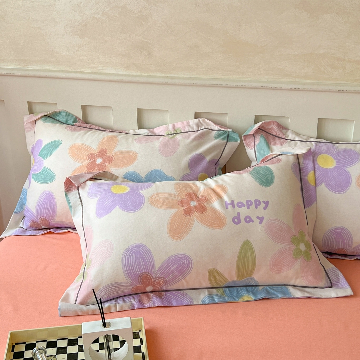 91家纺网 家纺一手货源 找家纺 简约家纺 2025新款全棉磨毛印花单品枕套 洛城时光