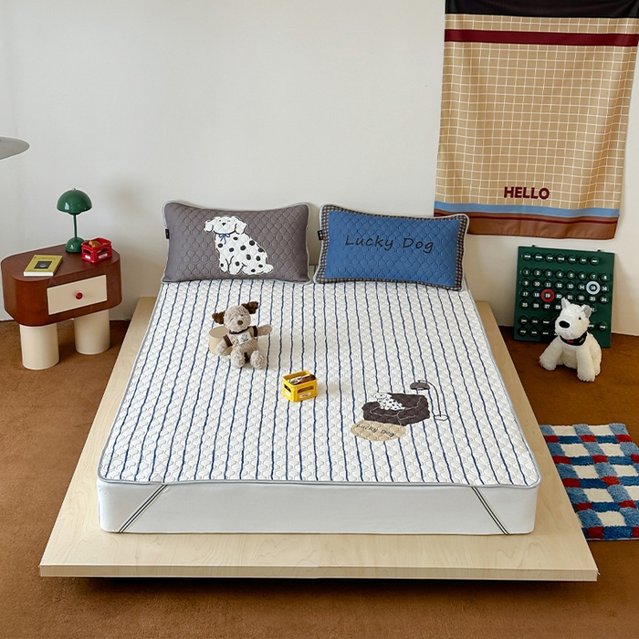 91家纺网 家纺一手货源 找家纺 （总）RYB红黄兰 2026新款ins设计师原创款大版冰皮凉感水洗乳胶加厚6mm凉席三件套