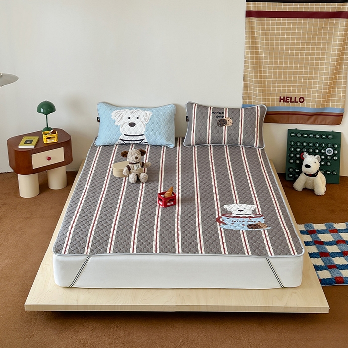 91家纺网 家纺一手货源 找家纺 （总）RYB红黄兰 2026新款ins设计师原创款大版冰皮凉感水洗乳胶加厚6mm凉席三件套