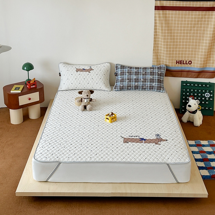 RYB红黄兰 2026新款ins设计师原创款大版冰皮凉感水洗乳胶加厚6mm凉席三件套 美式腊肠狗