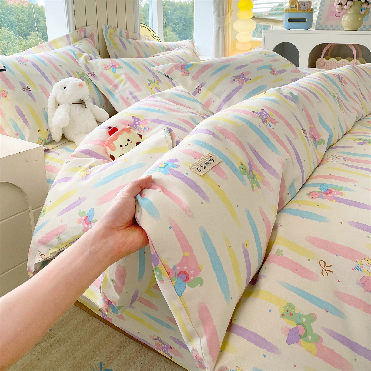 91家纺网 家纺一手货源 找家纺 （总）凯磊家纺 2026春夏新款原棉老粗布印花系列四件套