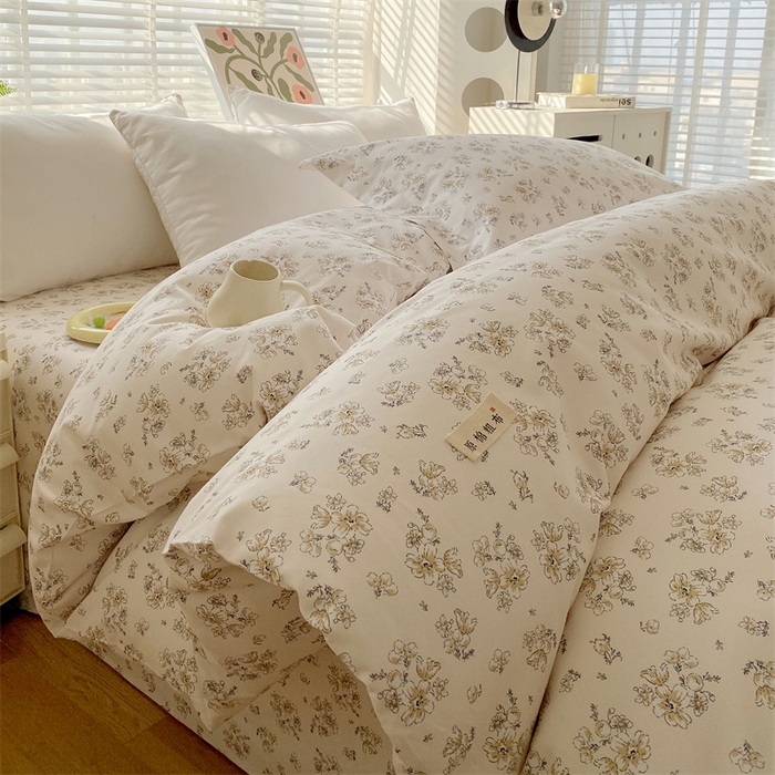 91家纺网 家纺一手货源 找家纺 （总）凯磊家纺 2026春夏新款原棉老粗布印花系列四件套