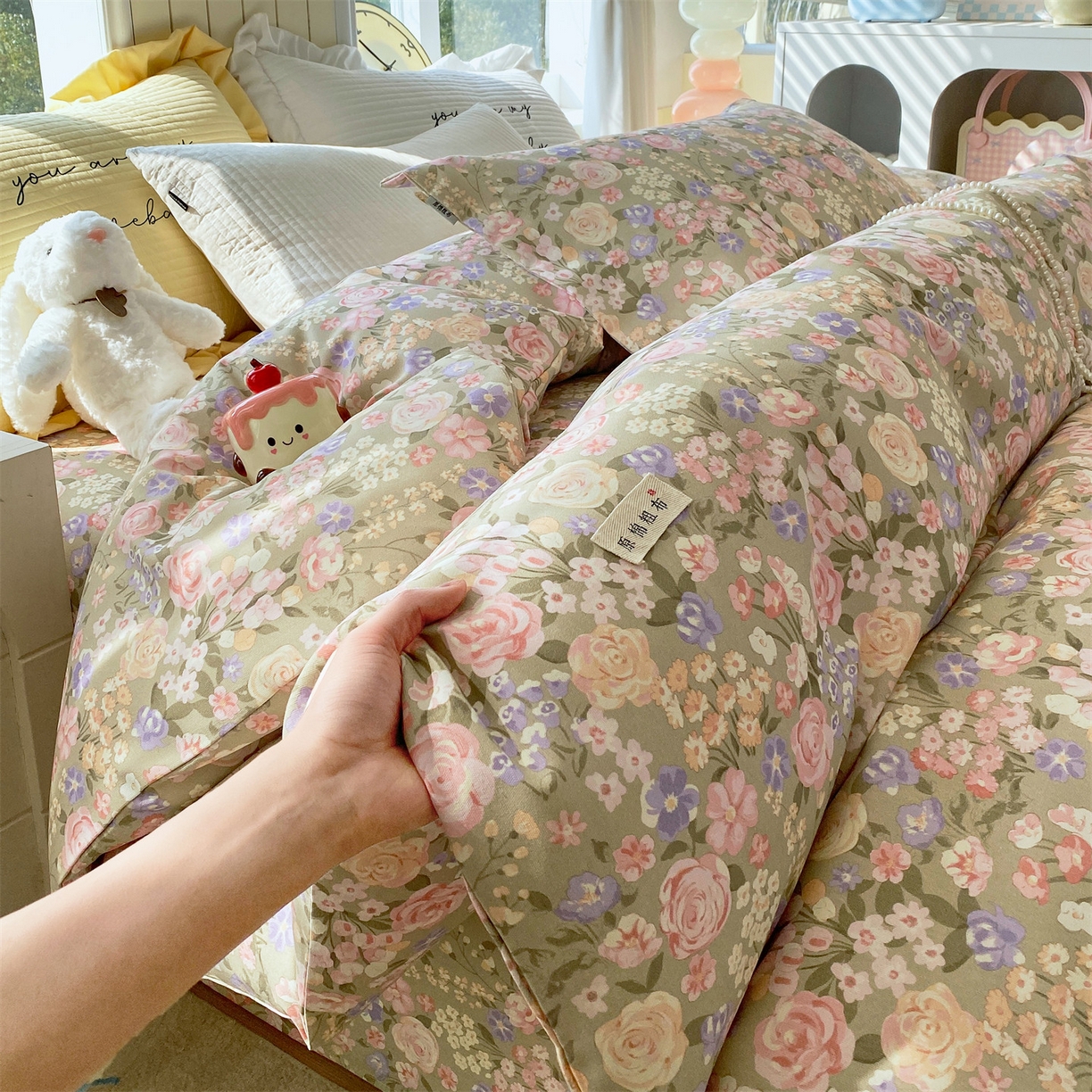 91家纺网 家纺一手货源 找家纺 （总）凯磊家纺 2026春夏新款原棉老粗布印花系列四件套