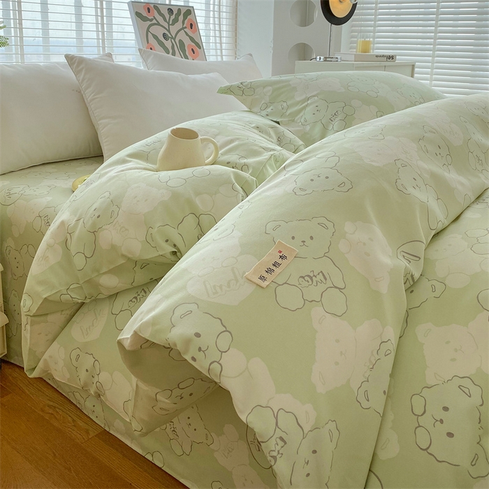 91家纺网 家纺一手货源 找家纺 （总）凯磊家纺 2026春夏新款原棉老粗布印花系列四件套