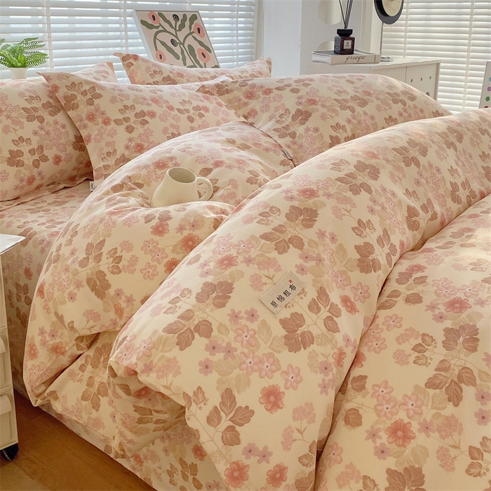 91家纺网 家纺一手货源 找家纺 （总）凯磊家纺 2026春夏新款原棉老粗布印花系列四件套