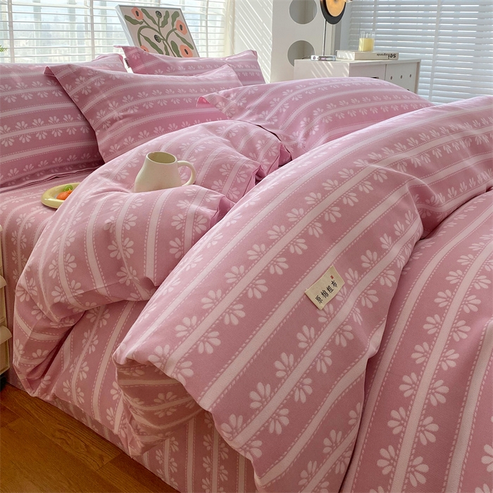 91家纺网 家纺一手货源 找家纺 （总）凯磊家纺 2026春夏新款原棉老粗布印花系列四件套