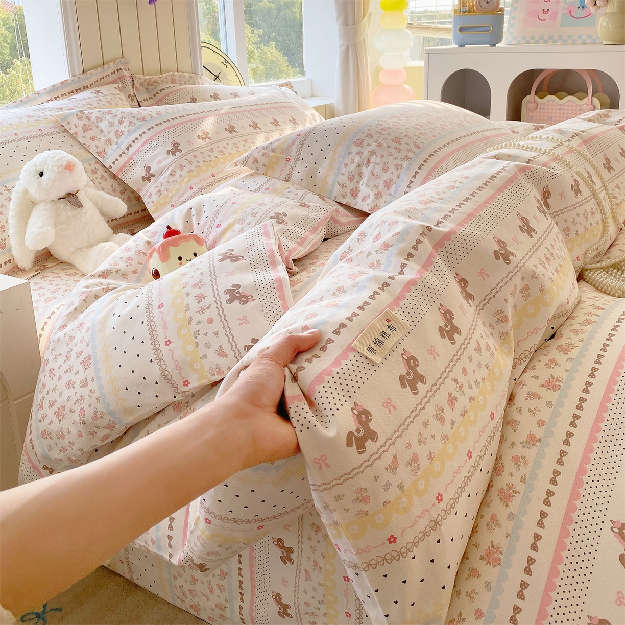 91家纺网 家纺一手货源 找家纺 （总）凯磊家纺 2026春夏新款原棉老粗布印花系列四件套