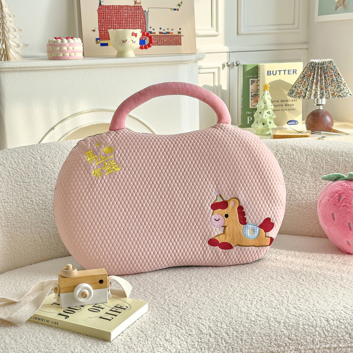 91家纺网 家纺一手货源 找家纺 诺可 2026新款凉感猫肚枕记忆枕枕头枕芯-马上有钱 马上有钱-粉色