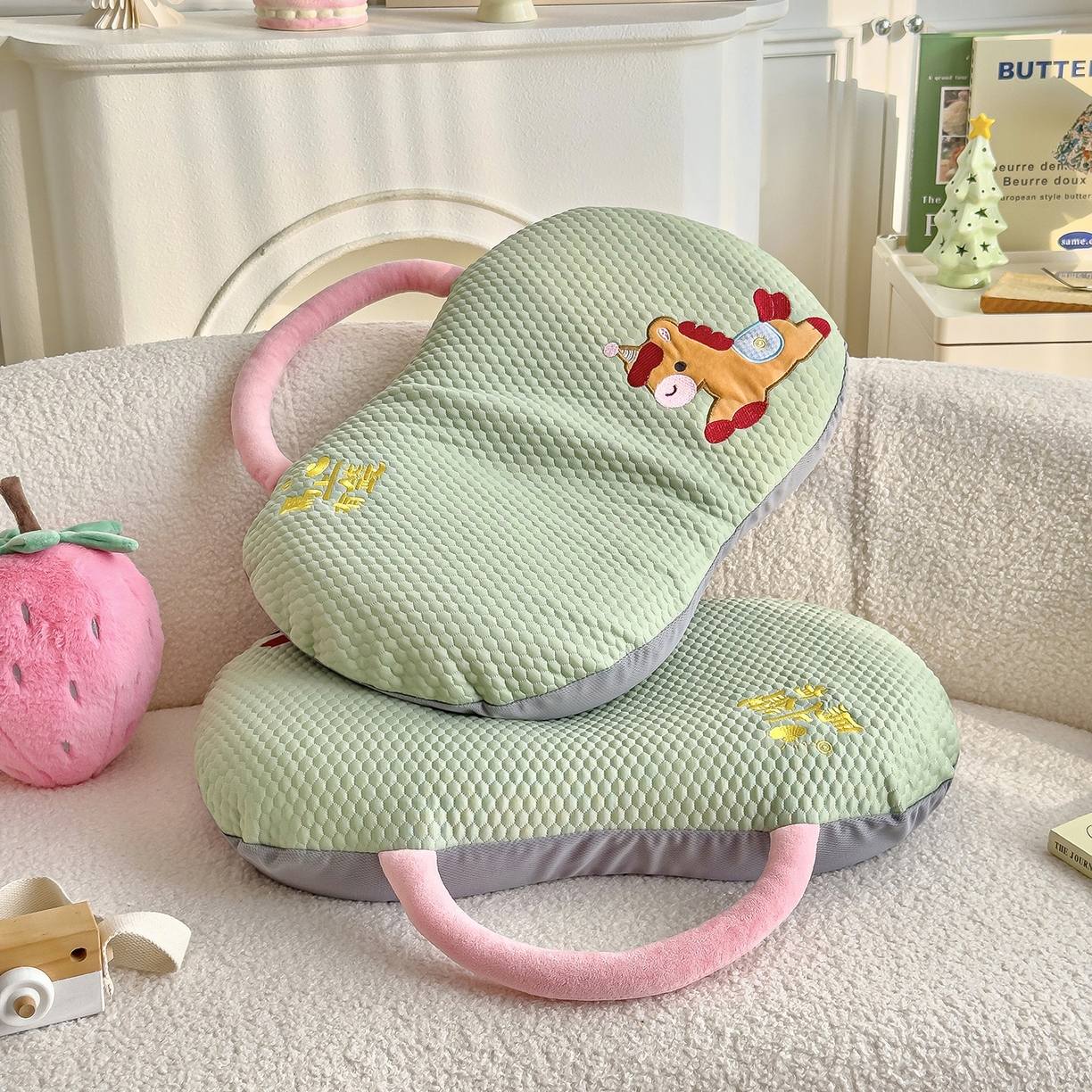 91家纺网 家纺一手货源 找家纺 诺可 2026新款凉感猫肚枕记忆枕枕头枕芯-马上有钱 马上有钱-绿色