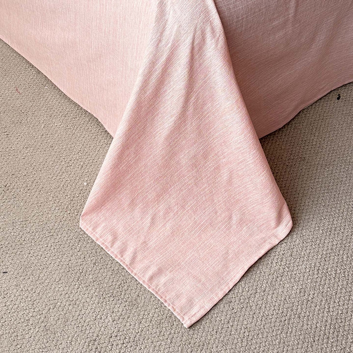 91家纺网 家纺一手货源 找家纺 苏源家居 2026新款法式黑包边亚麻公主风荷叶边四件套-清欢 清欢-麻甜粉