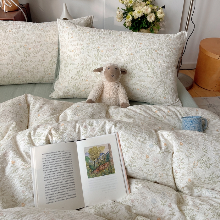 91家纺网 家纺一手货源 找家纺 贝扬思家纺 2026新款高品质A类泡芙纱普通款四件套-110g-(软软糯糯小红书推荐~) 凌晨信件