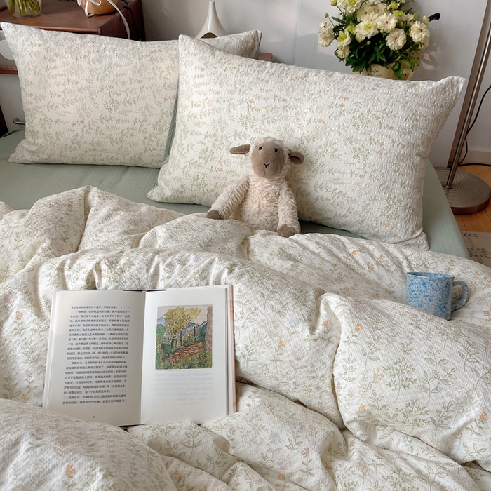 91家纺网 家纺一手货源 找家纺 贝扬思家纺 2026新款高品质A类泡芙纱普通款四件套-110g-(软软糯糯小红书推荐~) 凌晨信件