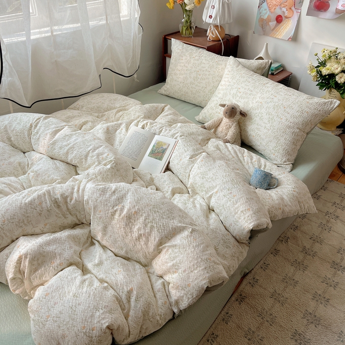 91家纺网 家纺一手货源 找家纺 贝扬思家纺 2026新款高品质A类泡芙纱普通款四件套-110g-(软软糯糯小红书推荐~) 凌晨信件